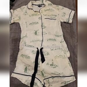 Kids Pajamas with Green and Black Print